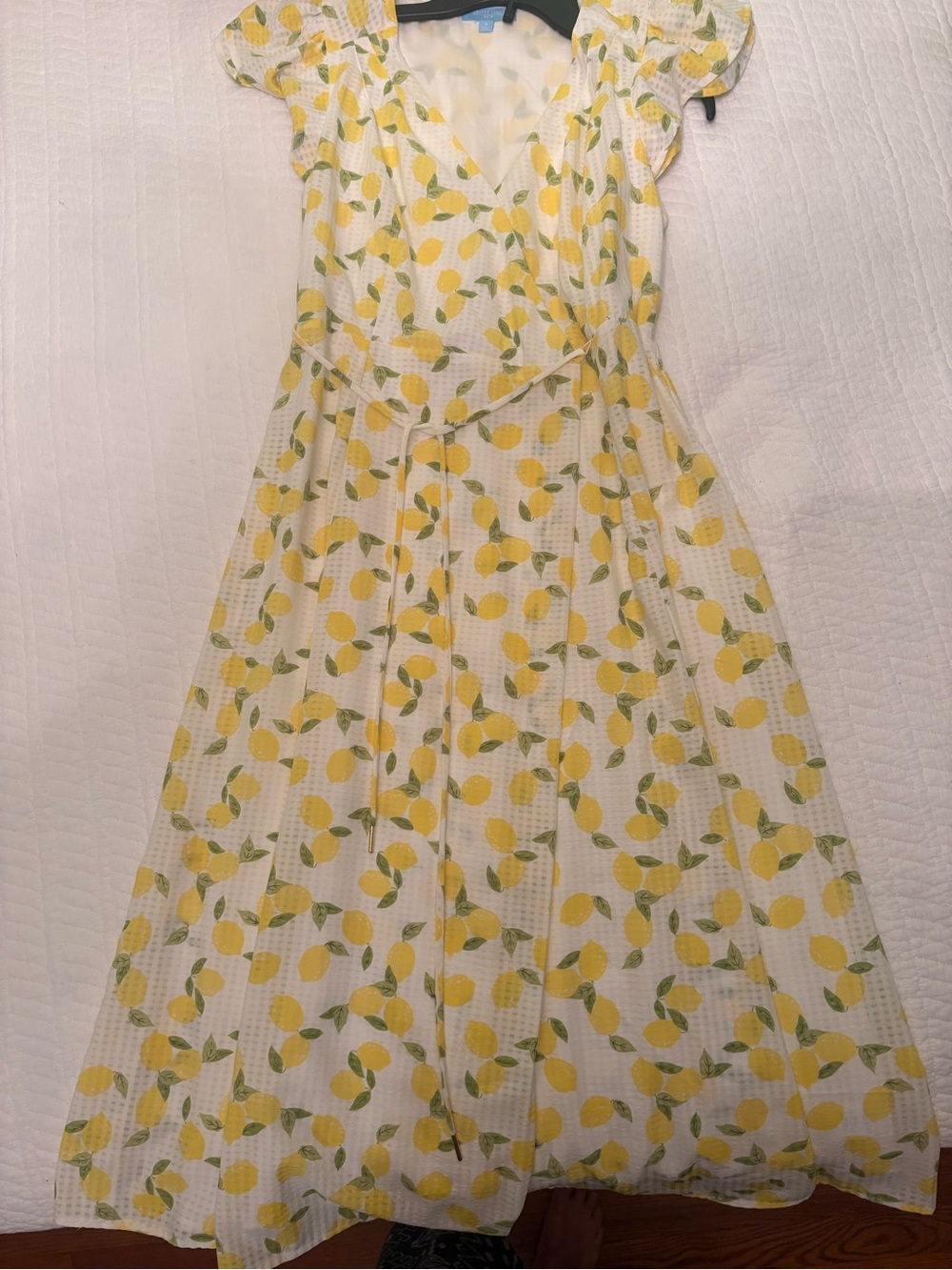 Draper James Yellow Lemon Print Wrap Dress